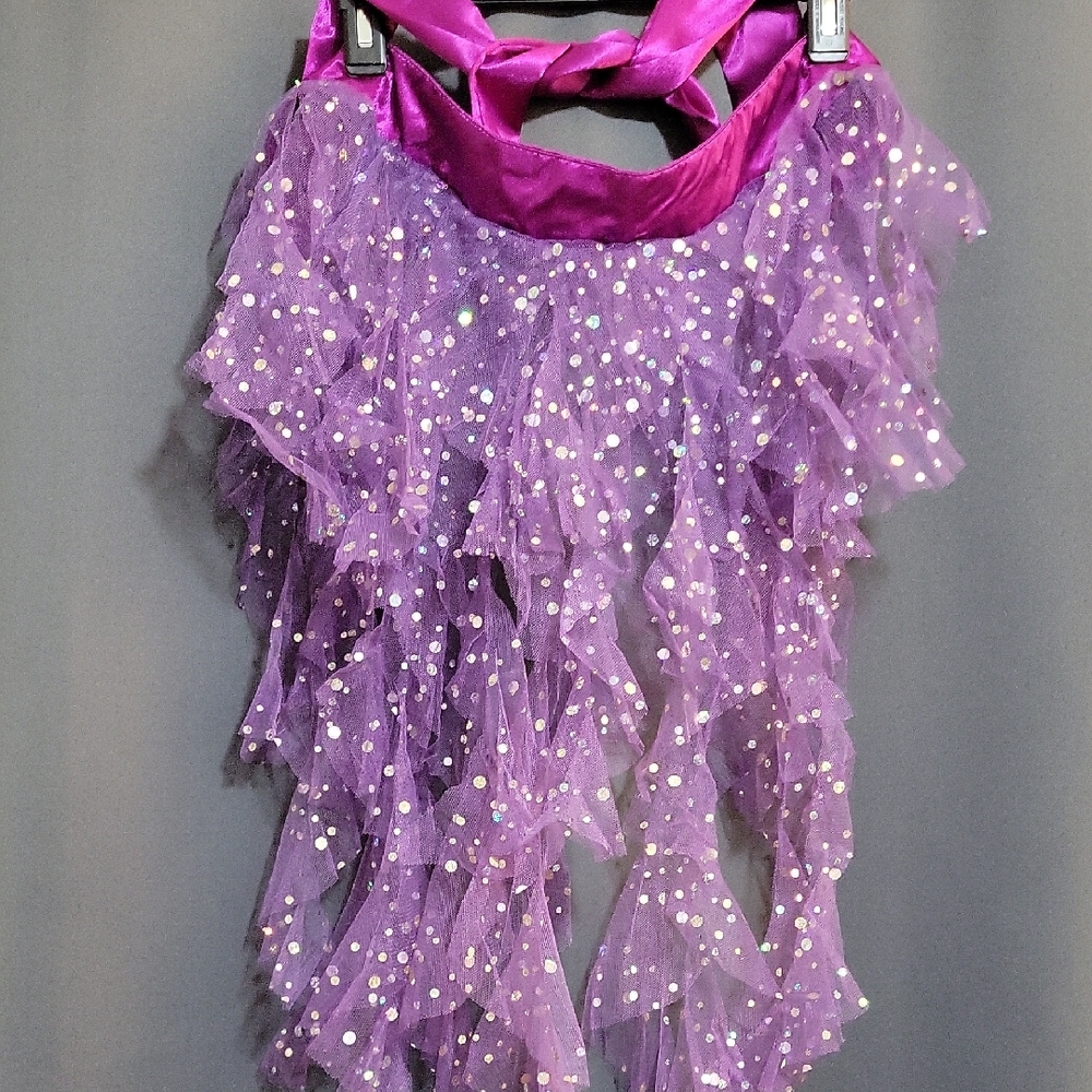 Purple Sequin Ruffle Belt